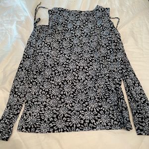 Floral MK open shoulder shirt, L